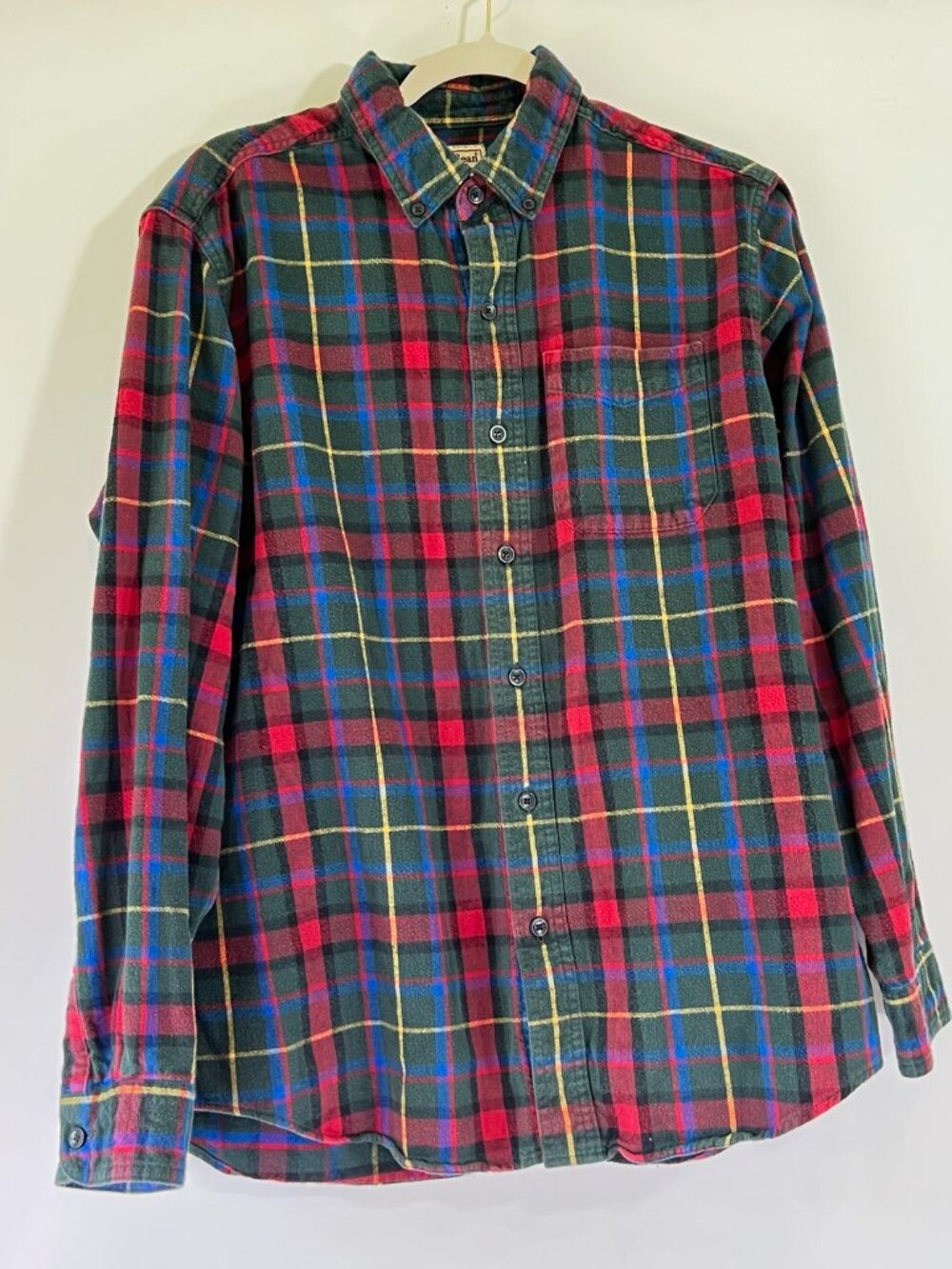 LL Bean Plaid Flannel Men's Medium Traditional Fit Fall Cozy Preppy